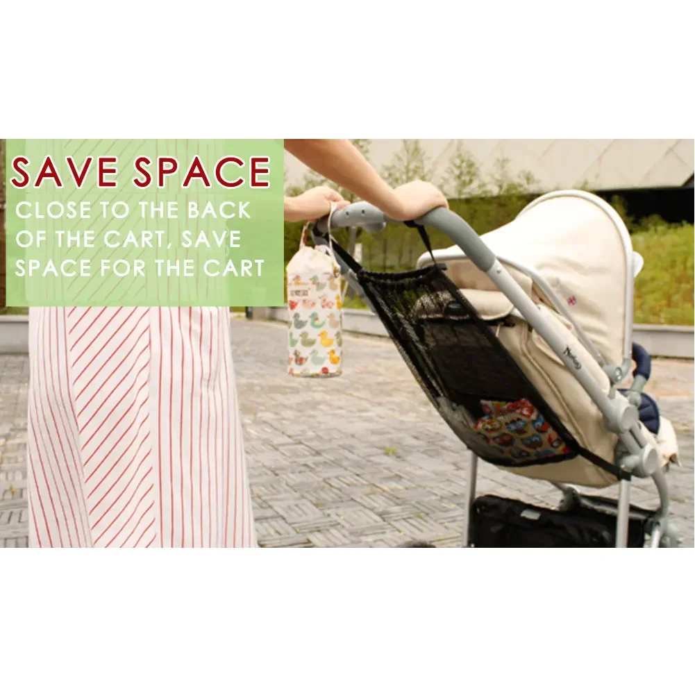 Description Picture 4 of itemPortable Large Capacity Pram Storage Pocket Baby Stroller Hanging Net Bags Infant Products Organizer Bag Stroller Accessories