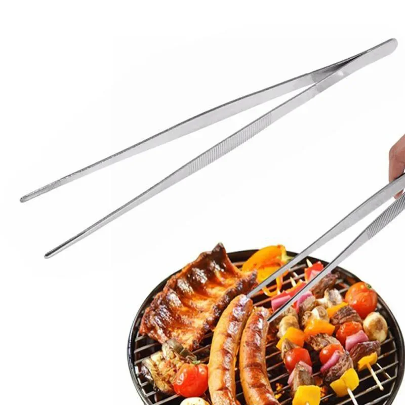 Barbecue Food Tongs Non-Slip Cooking Clip Stainless Steel Churrasco Tweezers Clip Buffet Restaurant Tools Kitchen Accessories