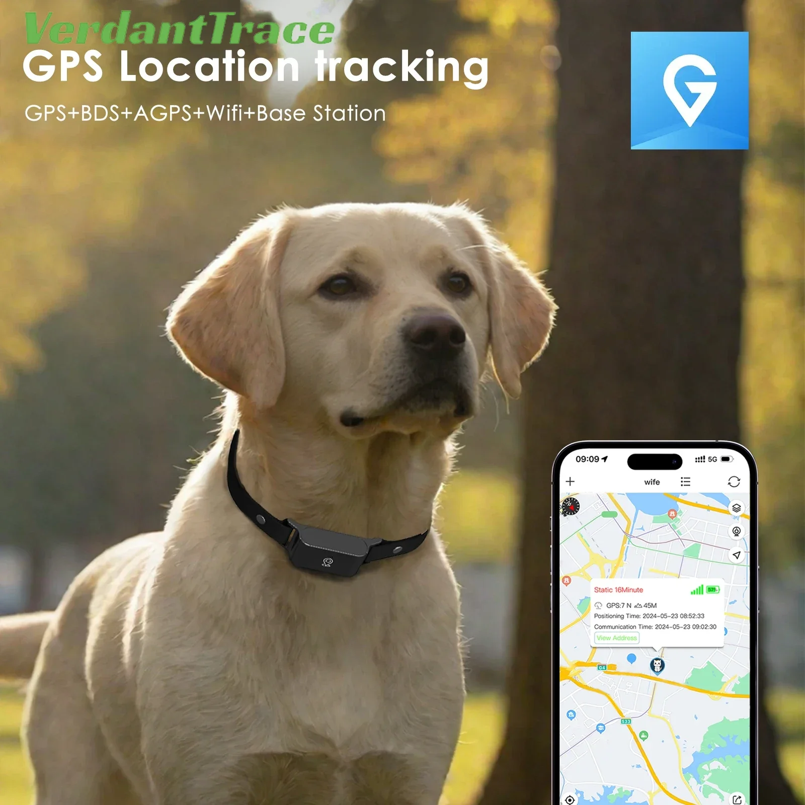 Smart Tracker 4G GPS Pet for Dogs Cats Waterproof WIFI Location & Activity Tracker Fashionable neck collar for iOS Android