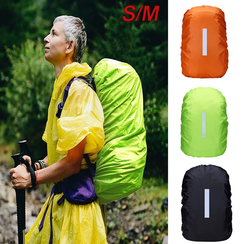 Housse De Pluie Imperméable Pour Sac à Dos - Avec Sangles Et Bandes Réfléchissantes - Plusieurs Tailles, Avec Pochette De Rangement