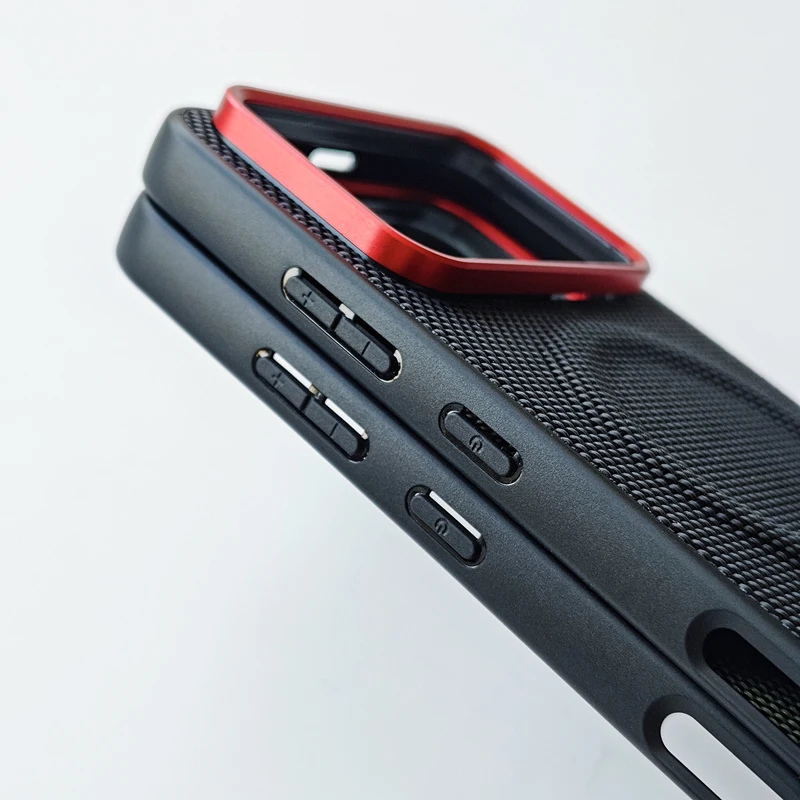 Luxury Weave Magnetic PU Leather Anti-Fall Case with Wireless Charging Compatibility