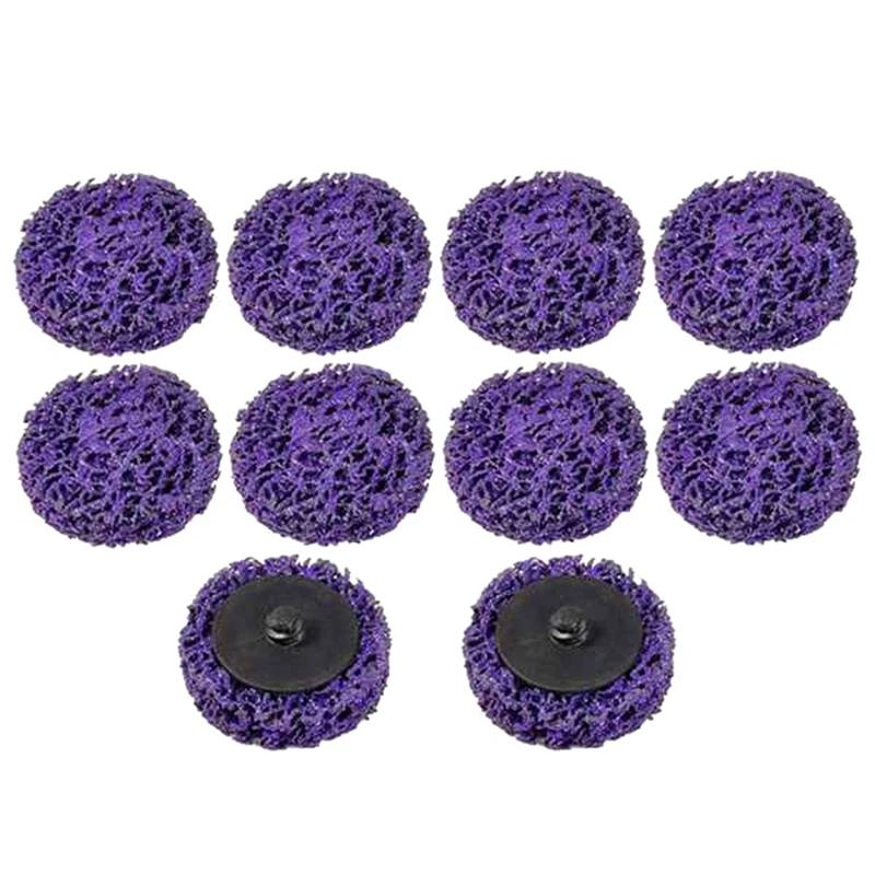 

10Pcs 2 Inch 50Mm Quick Change Easy Strip & Clean Disc Purple For Paint & Rust Car Surface Prep Cleaning Welds