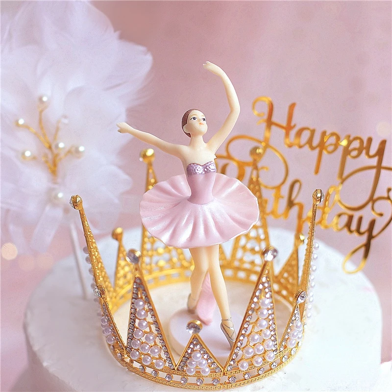 Cake Topper Cake Decorations Cake Toppers Ballerina Miniature Figurine Cake Decor for Women Girls Birthday Party Ballet Girls Party Decoration