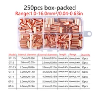 250 PCS GT ทองแดงเชื่อมต่อท่อลวด Joint ทองแดงขนาดเล็กหลอด Terminal CABLE LUG Bootlace Ferrule ชุด CRIMPING คีม 4