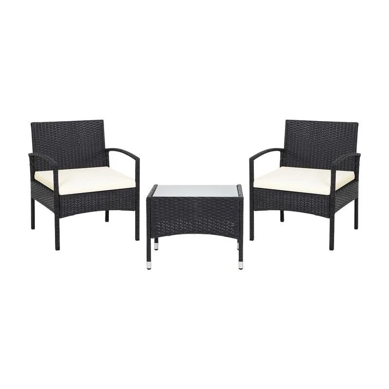 

Giantex-3 Pieces Patio Wicker Rattan Furniture Set with Cushion for Patio Garden Lawn Backyard Pool