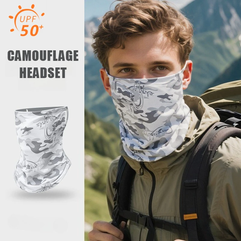 Summer Ice Silk Cycling Face Mask Breathable Anti-UV  Bike Face Neck Cover Bandana MTB Road Sports Hanging Fishing Ear Scarf