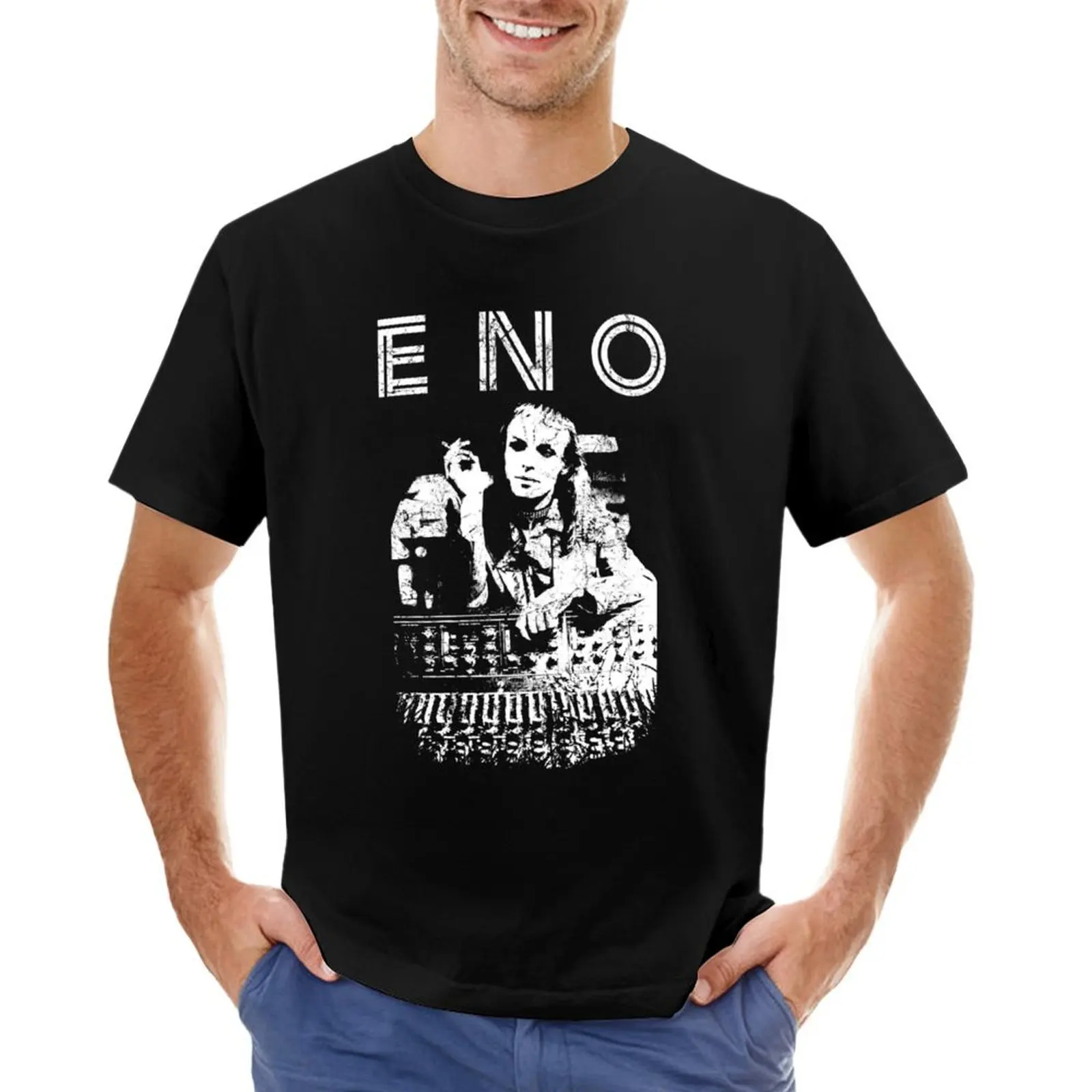 Brian Eno T-Shirt Abbigliamento Vintage Customs Blanks Abbigliamento Uomo