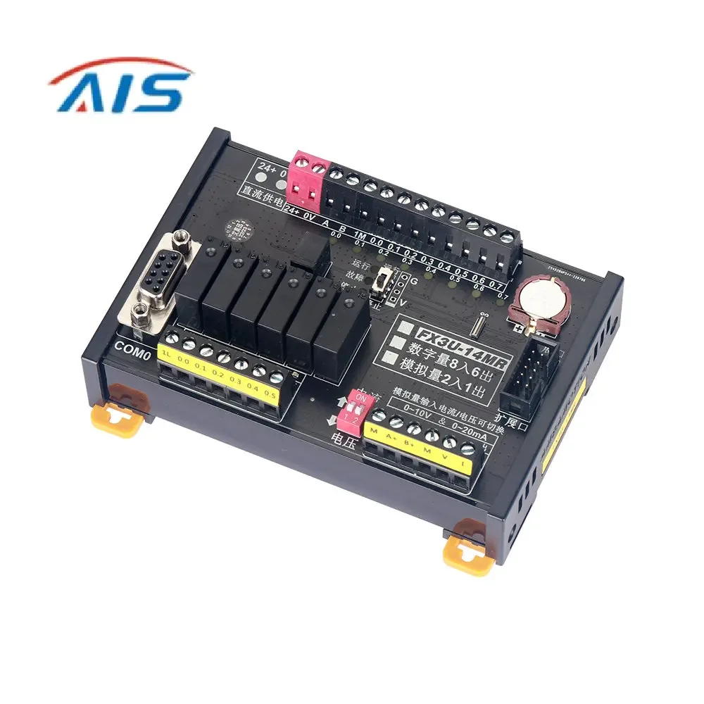 FX3U-14MR 교체용 아날로그 출력 입력 릴레이 타입, MELSEC PLC 2AI/1AO 8DI/6DO MODBUS, 미쓰비시용