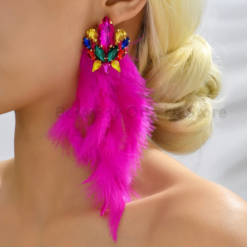 Orecchini Pendenti Con Nappe E Cristalli Strass - Argento 925 Per Donna E Sposa - Foto 9