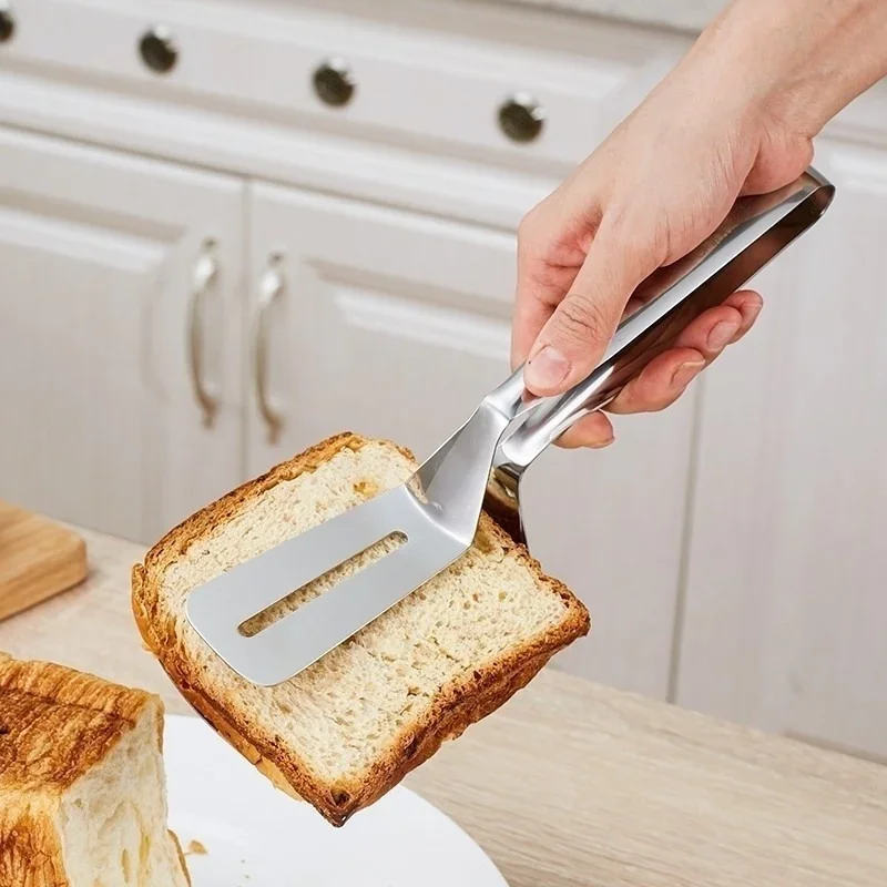 Kitchen Stainless Steel Frying Spatula Kitchenware Pizza Steak Barbecue Clip Pancakes Fried Fish Clamp Home Baking BBQ Tools
