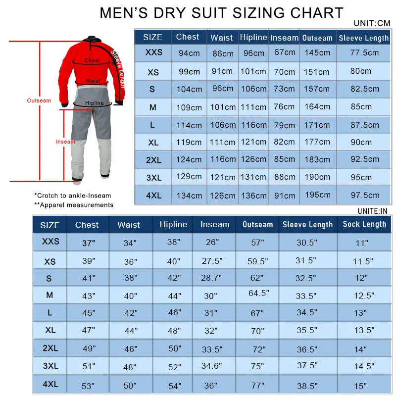 Men's Kayak Drysuits for Wakeboarding Waterskiing Fishing Kayaking Stand Up Paddle Windsurfing Sailing