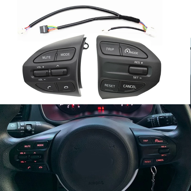 

Steering Wheel Buttons Bluetooth Phone Cruise Control Volume Switch For KIA K2 RIO 2017 2018 Accessories