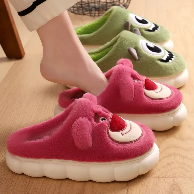 

Kawaii Lotso Mike Cute Cartoon Keep Warm Cotton Slippers Sweet Simple Couple Slipper Cute Things for Girls