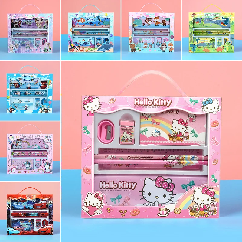 

Sanrios HelloKitty Stationery School Supplies Set Kawaii Doraemon Frozen Elsa Sea Animals World Dinosaur Kids Kindergarten Prize