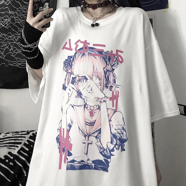 Mulheres t camisas femininas y2k kawaii roupas anime goth roupas de verão  harajuku estética coreano moda t camisa