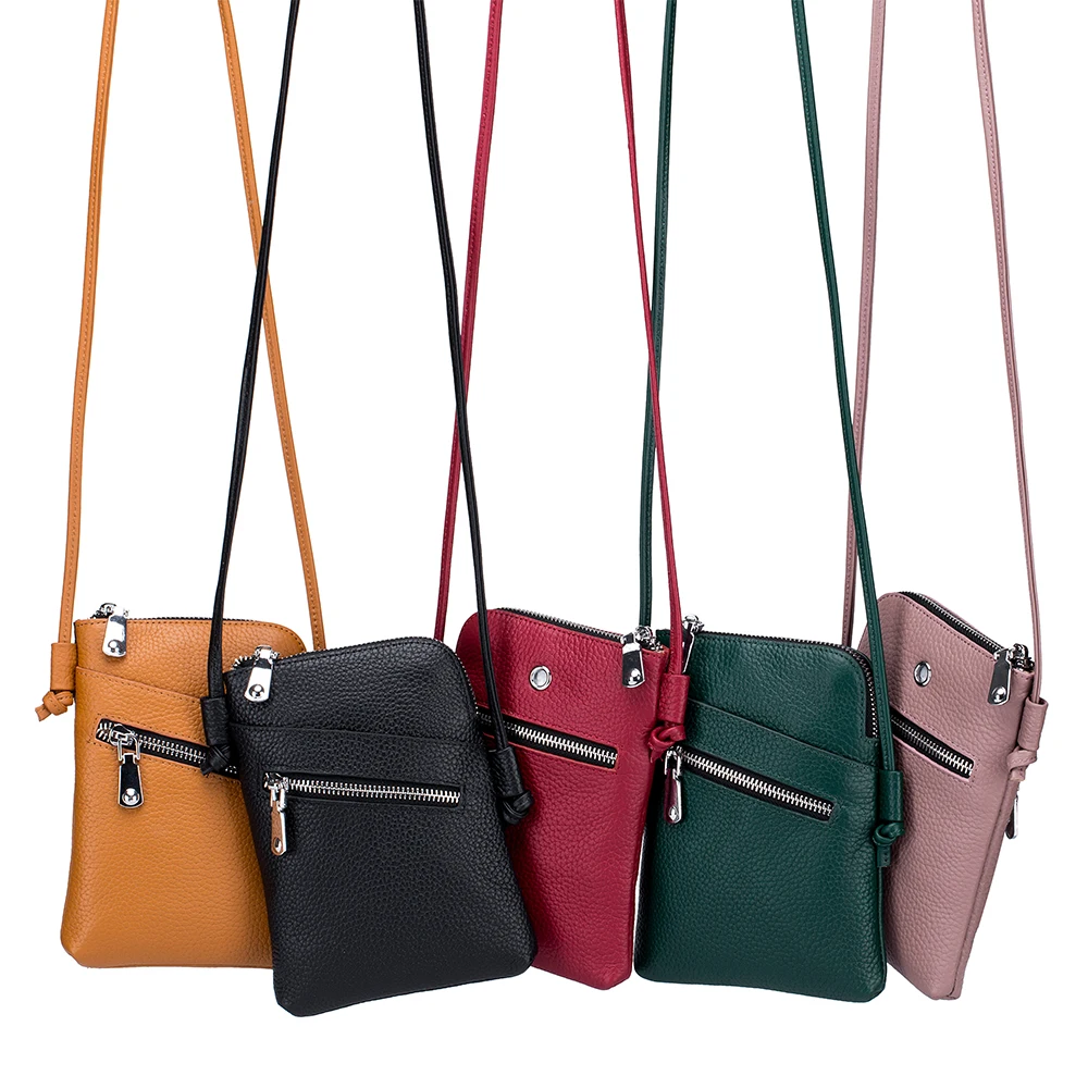 Leather purse female new fund mini pure leather phone soft leather shoulder bag vertical section joker worn handbag