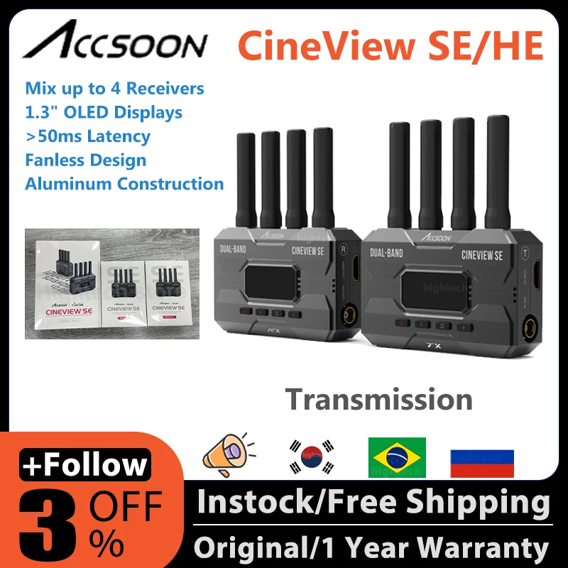 Accsoon CineView HE SE QUAD Wireless Video Transmitter & Receiver Multi