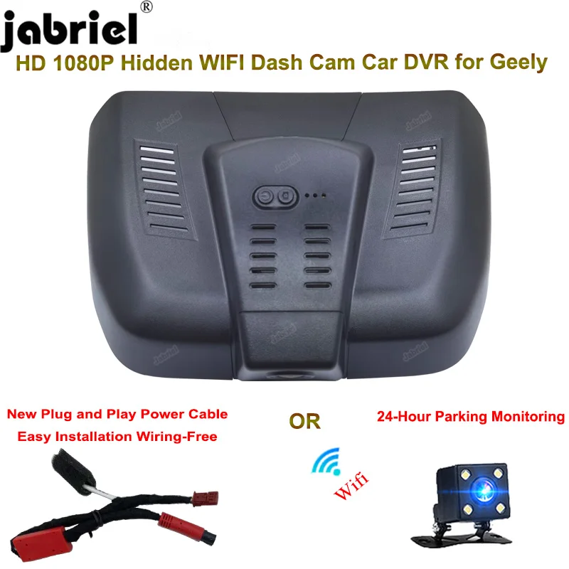 

Jabriel New Plug and Play Auto Wifi HD 1080P Car DVR Dash Cam Video Recorder For Geely Xingyue KX11 L 2.0T 2.0TD DCT EVO 2021