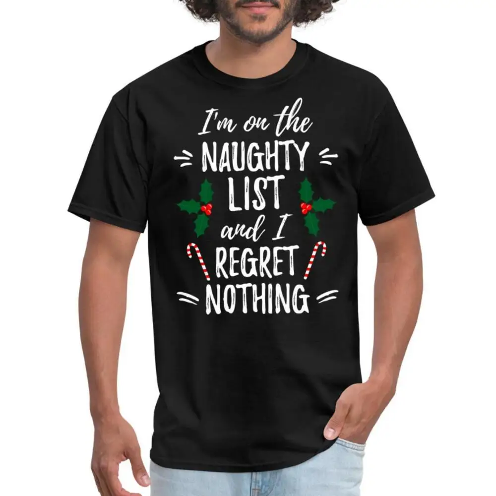 

Рождественская Мужская футболка с принтом «Naughty List», футболки с рисунком аниме, Y2K, топы, летние футболки с коротким рукавом в стиле унисекс