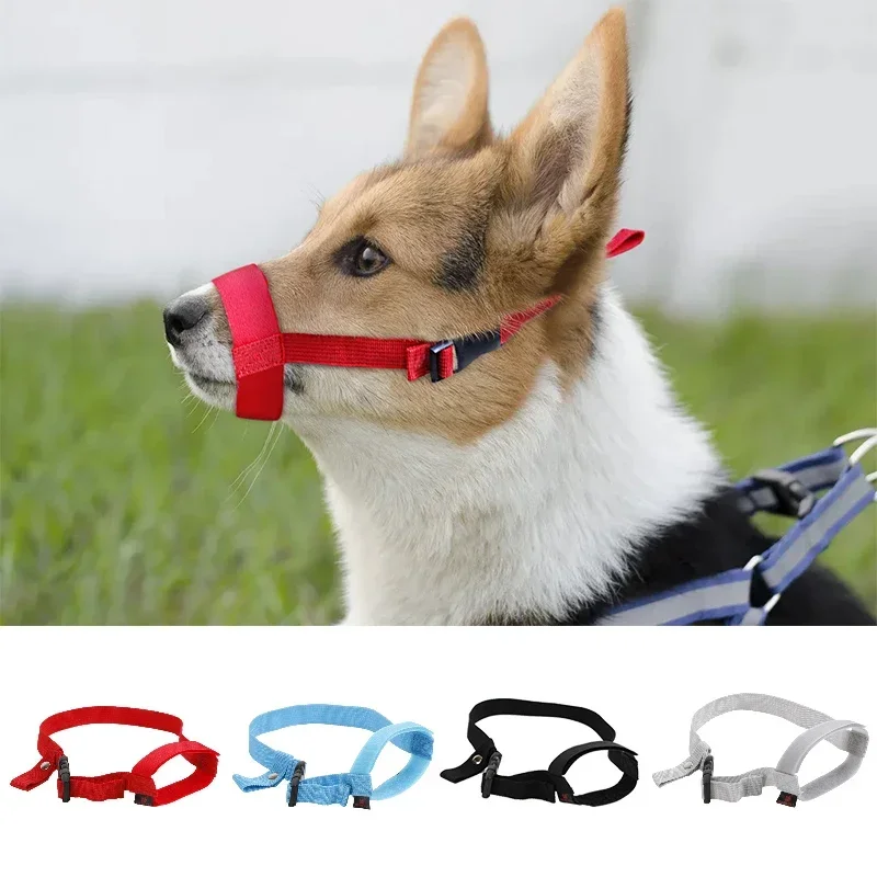 Adjusting Straps Mask for Small Dogs Soft Nylon Dog Muzzle Adjustable Anti-biting Breathable Stop Barking Mouth Cover Dog Supply dog muzzle