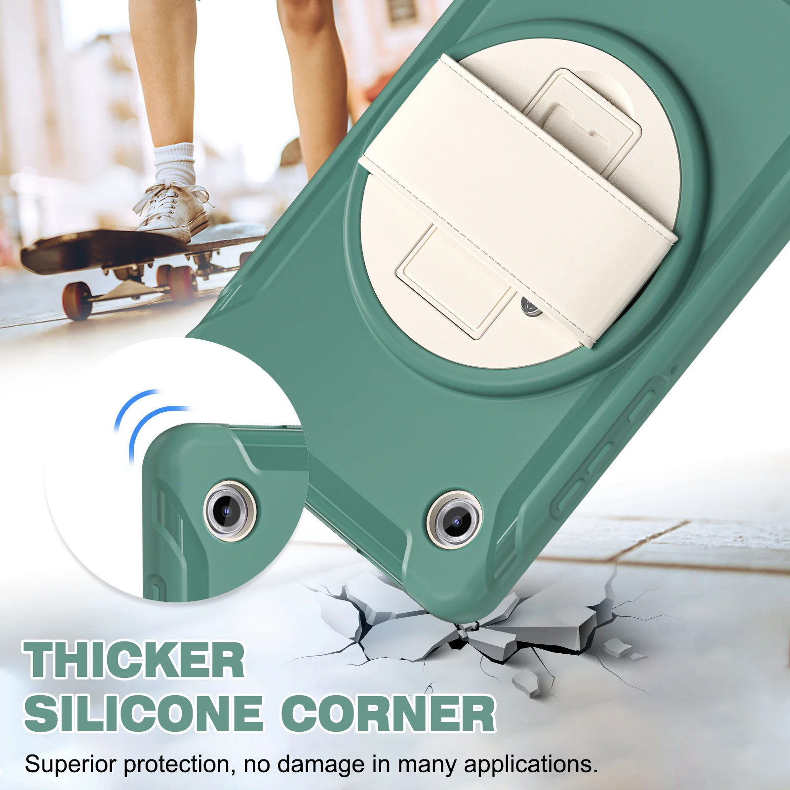 Heavy Duty 360° Rotating Stand Cover with Hand Strap