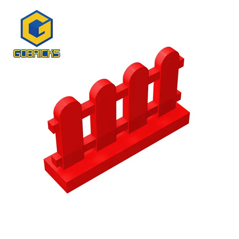 Gobricks 10pcs MOC 벽돌 부품 33303 피켓 울타리 1x4x2 Paled 호환 빌딩 블록 입자 DIY 아이 퍼즐 장난감 선물