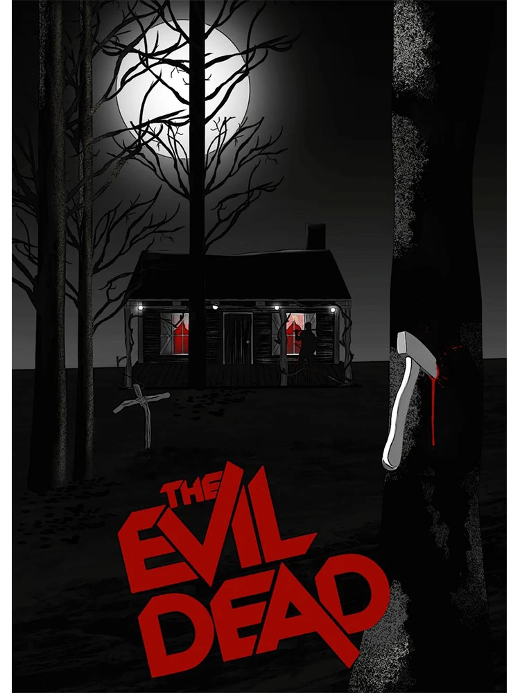 thumbnail image 1 of Póster de pared de The Evil Dead, película de terror clásica, pintura en lienzo, impresión e imagen para la decoración moderna del hogar, bar y sala de estar familiar, 1 of 5