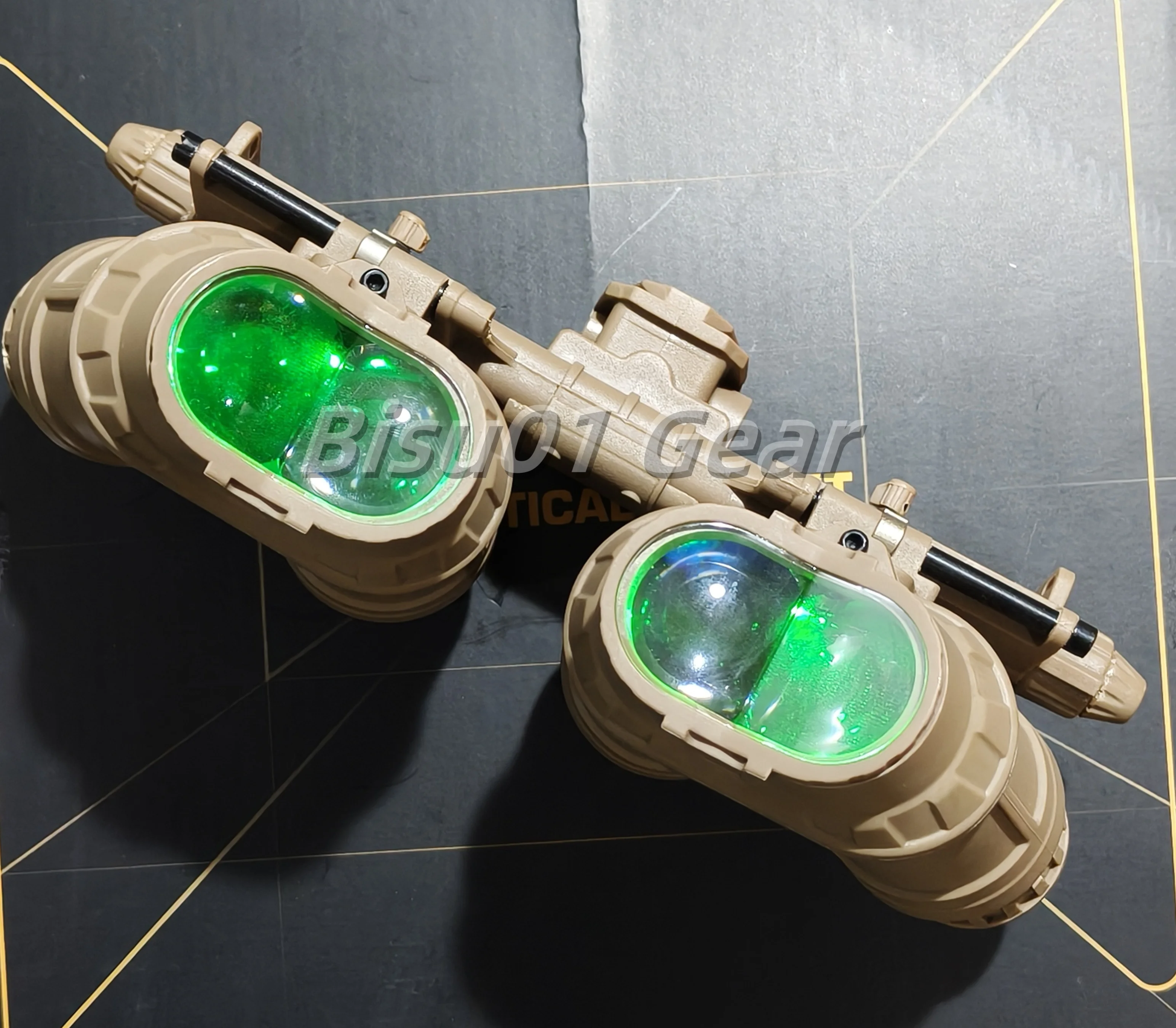 FMA Light Up Edition GPNVG18 Binoculars Model, Non-Functional Night Vision, Plastic L4G24 L4G19 Helmet Mount Bracket NVG Holder