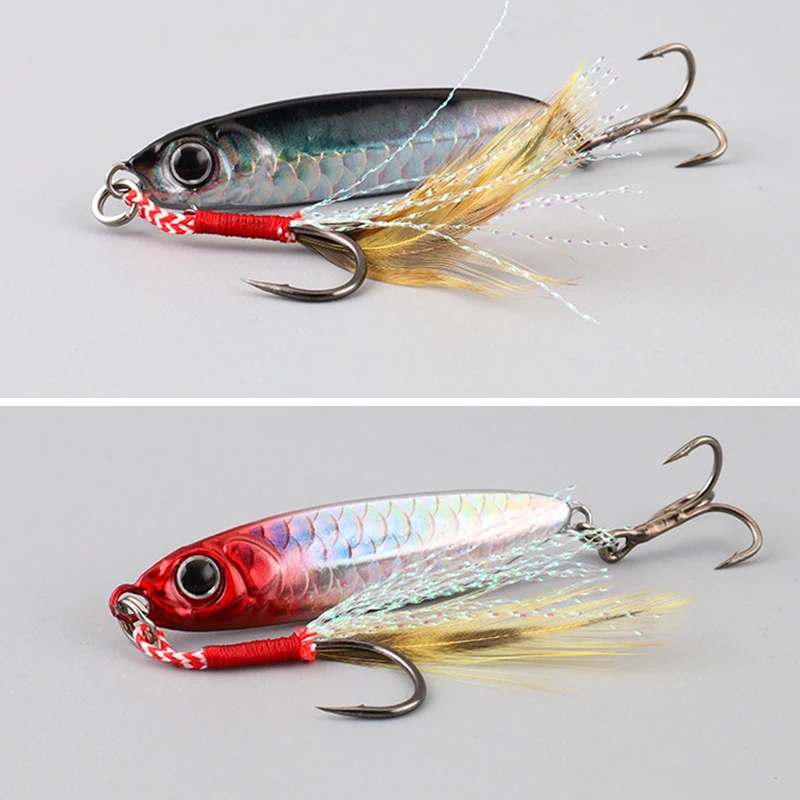 Generic Metal Fishing Lures - Hard Bait Treble Hook Lures For Bass Freshwater & Saltwater