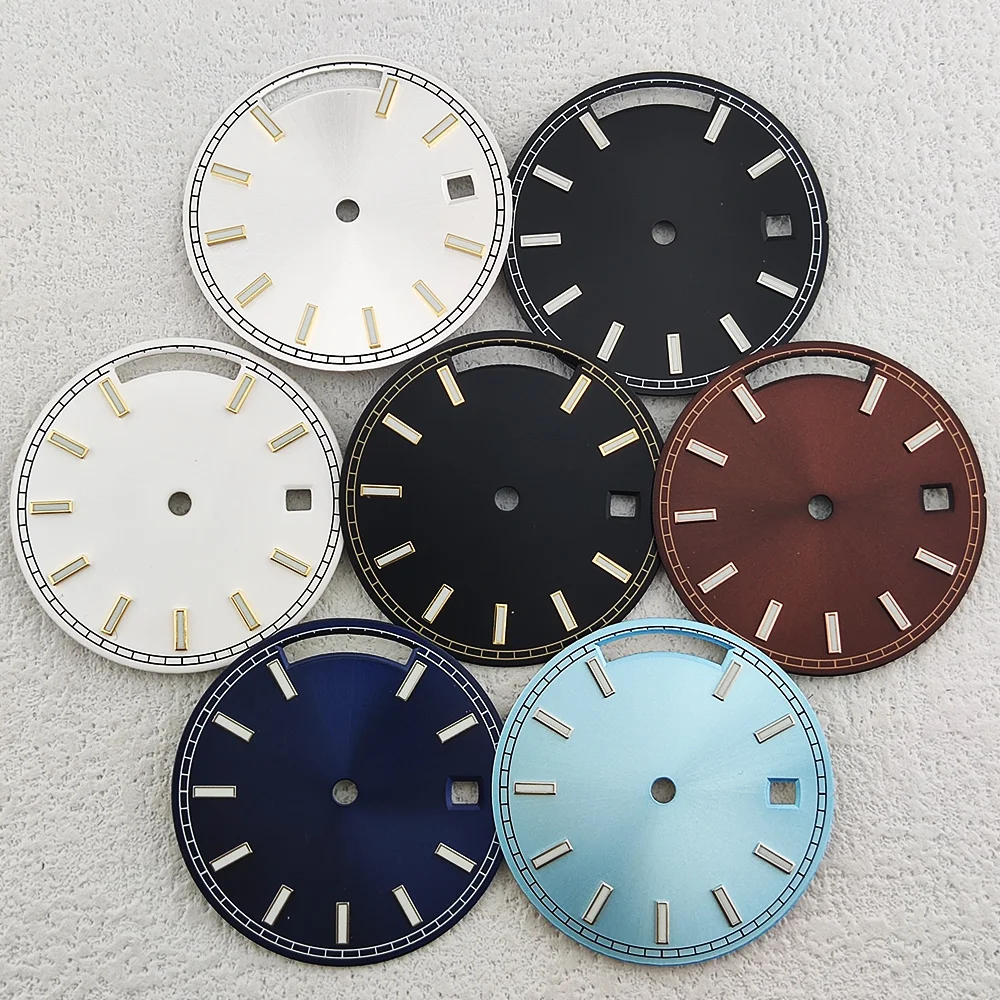 Watch Accessories 29mm Dial Suitable for Miyota 8285 Movement Double Calendar Case Blue Luminous Or No Luminous Mod Sterile Dial