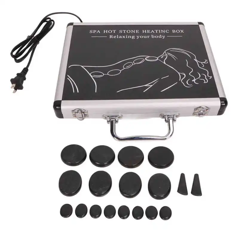 Massage Stones Kit Warming Therapy Reduce Pain Waterless Heating Heated Stone SPA Essential Oil Hot Massage Rocks Set