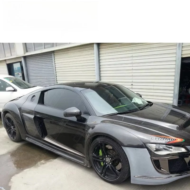 R8 2008-2016 2017 PPI 스타일 카본 파이버 사이드 스커트 바디 키트