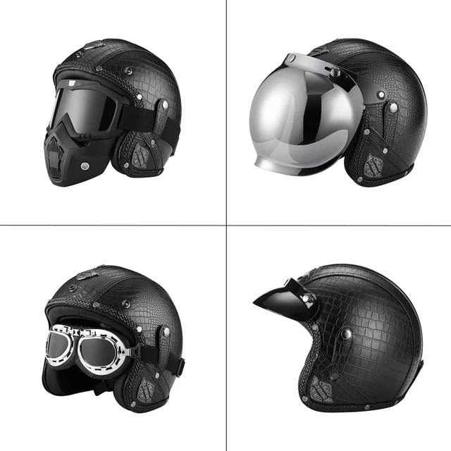Prestado acelerador Premisa Wwii German Style Retro Open Face Helmet Motorcycle Summer Riding Dirt Bike  Helmet Chopper Bobber Cascos Para Moto Dot Approved - Helmets - AliExpress