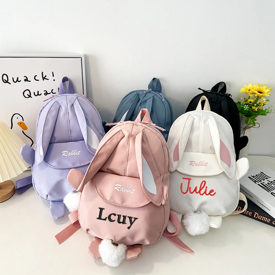 Custom Name Backpack Easter Bunny Backpack