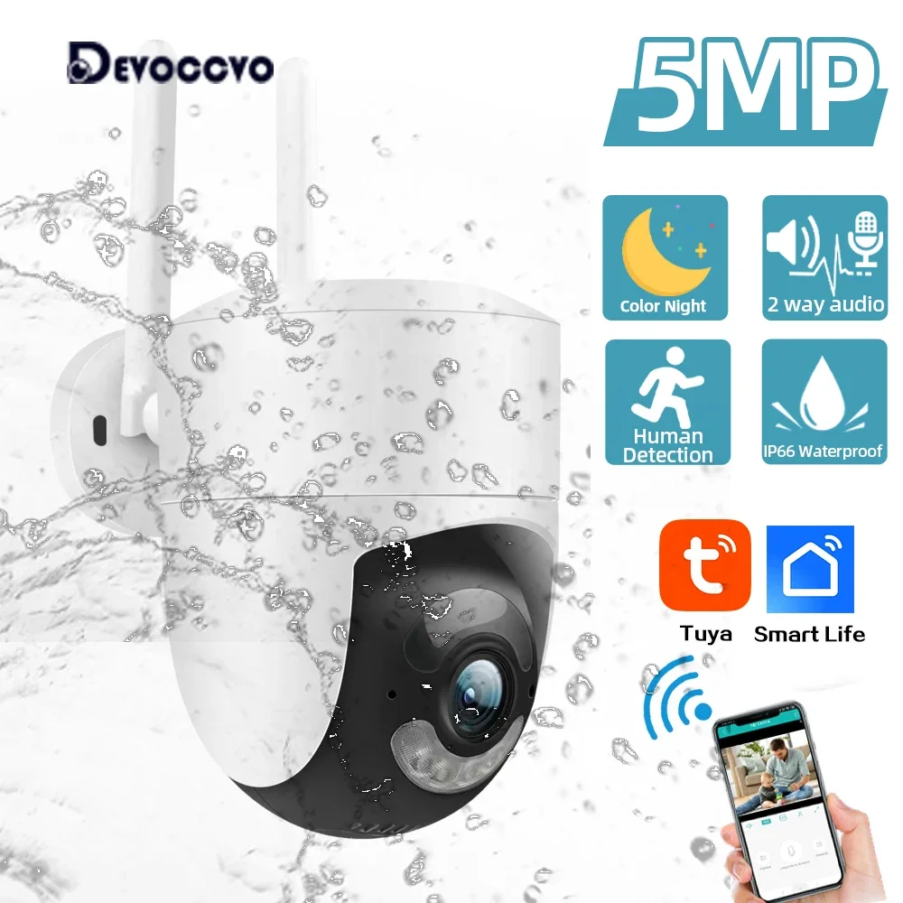 Outdoor 8MP 4K 5MP HD WiFi IP Camera Tuya Smartlife PTZ Wireless Home Security CCTV Video Surveillance Human Detection Tracking 1