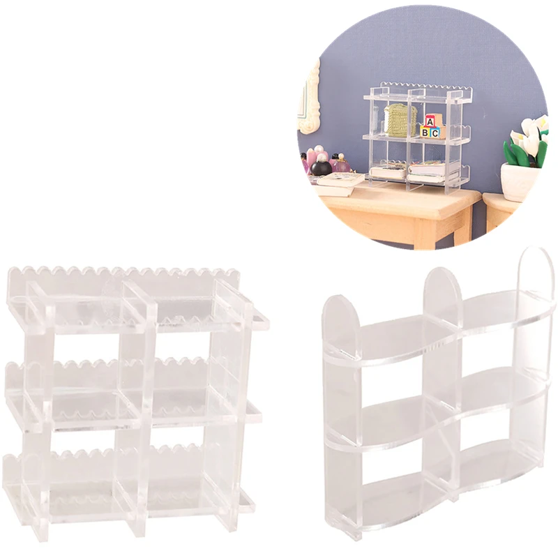 

1:12 Dollhouse Miniature Multi-layer Rack Storage Shelf Display Case Cupboard Model Doll House Decor Kids Pretend Play Toys