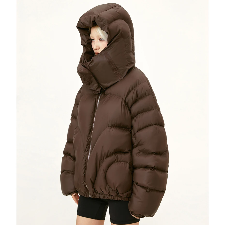 Men Puffer Jackets Streetwear Hooded Parkas Windbreaker Coat High Collar Padded Jackets Hip Hop Man Parka Thicken Warm Coats Y2K 5