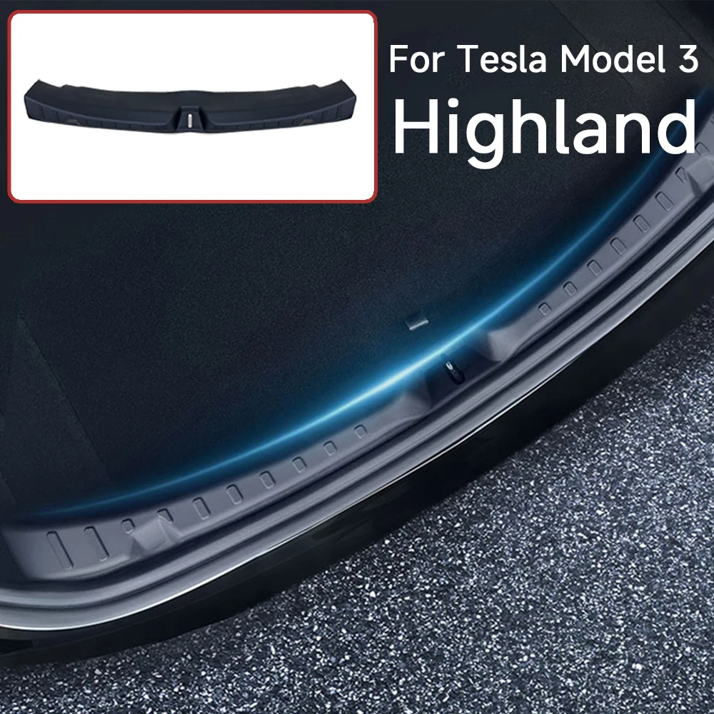 Für Tesla Model 3 Highland 2024-2026 Zubehör TPE Kofferraum-Einstiegsleistenabdeckung Hinterer Kofferraumschutz für Model 3 Highland
