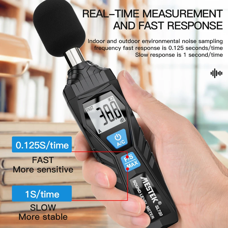 

Sound Meter SL720 Noise Tester Sound Detector Decible Monitor 30-130dB Audio Measuring Instrument Sound Level Indicator Tools