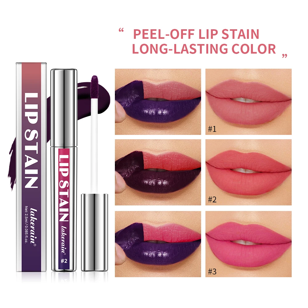 Lakerain Peel Off and Reveal Lip Stain Long Lasting Waterproof Pink Lip Tint Transfer Proof Natural Stain lip makeup lip tint lip stain