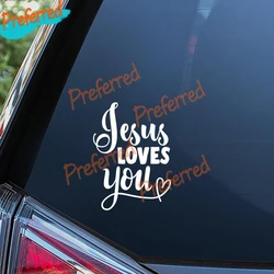 Jésus vous aime, autocollant de voiture, pour toutes les voitures, course, ordinateur portable, moto, casque, coffre, Surf, camping Car, pare chocs de fenêtre 