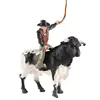 Cowboy Riding Bull Figurine Simulated Wild Spanish Bullfighter Cattle Model Rodeoes Collection Playset Preschool Science 1