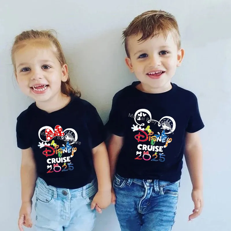 Disney Cruise 2025 Family Vacation Shirts Cotton Dad Mom Kids Tees Tops Baby Rompers Funny Family Matching Cruise Trip Outfits 3