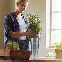 2 Pcs Milk Jug Retro Tin Barrel Vase Metal Vases for Flowers Flowerpot Bucket Centerpieces Buckets Galvanized 2