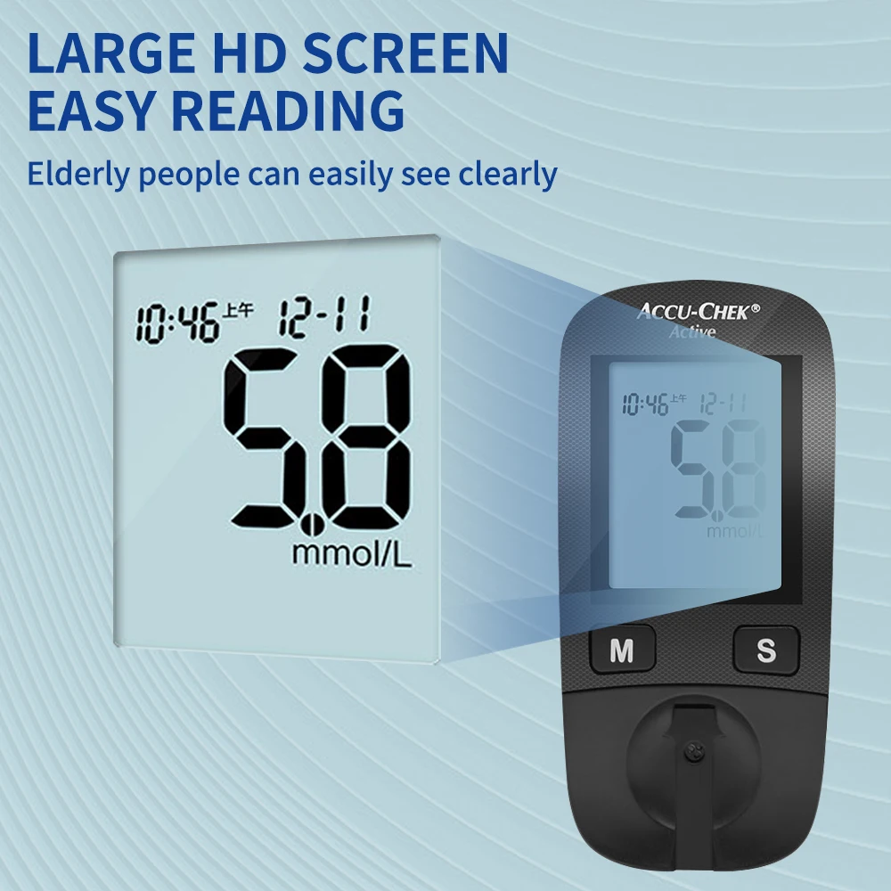 ACCU Chek Active Diabetes Monitor Blood Glucose Test Paper Lancet Glucometer Blood Glucose Meter Blood Glucose Detector Test Kit - Image 6