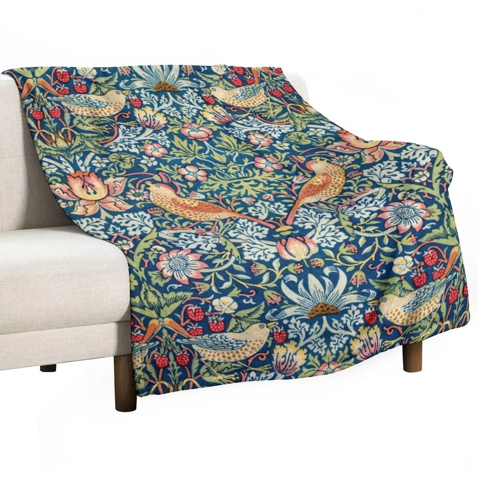 

New Strawberry Thief (19th century) - William Morris Throw Blanket Kid'S Blanket manga Blanket For Decorative Sofa