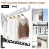 2Pcs Clothes Drying Rack Wall Mounted 180°Foldable Multi-Purpose Clothes Rack Hook Aluminum Alloy Closet Organizer Shelf NEW 1