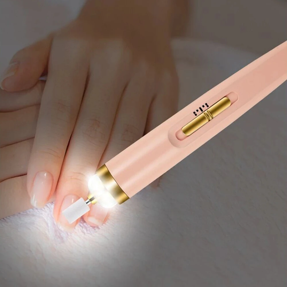 5PCS Ceramic Electric Nail Polisher Portable Nail Remover 3-speed Strong Motor High-speed Silent Not Shock Hand Manicure Tools