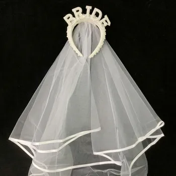 Fascia per capelli da sposa Corona di perle con foulard Sposa per essere WIFEY di lusso Accessori per capelli Matrimonio Fidanzamento Cena Decorazione Regalo
