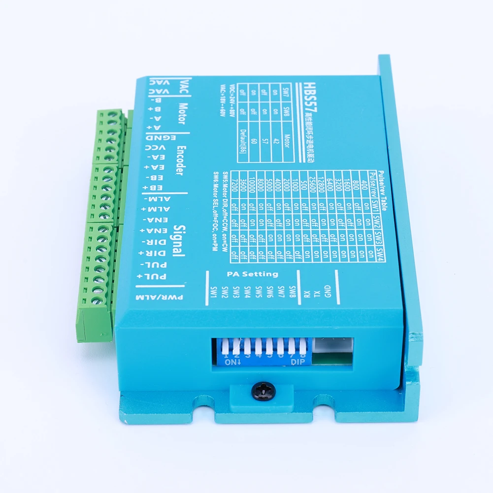 HBS57 스테퍼 모터 드라이버 컨트롤러 AC20-80V/DC24-70V 스텝 모터 드라이버 엔코더 1000 라인 2상 Nema23/Nema24 모터용